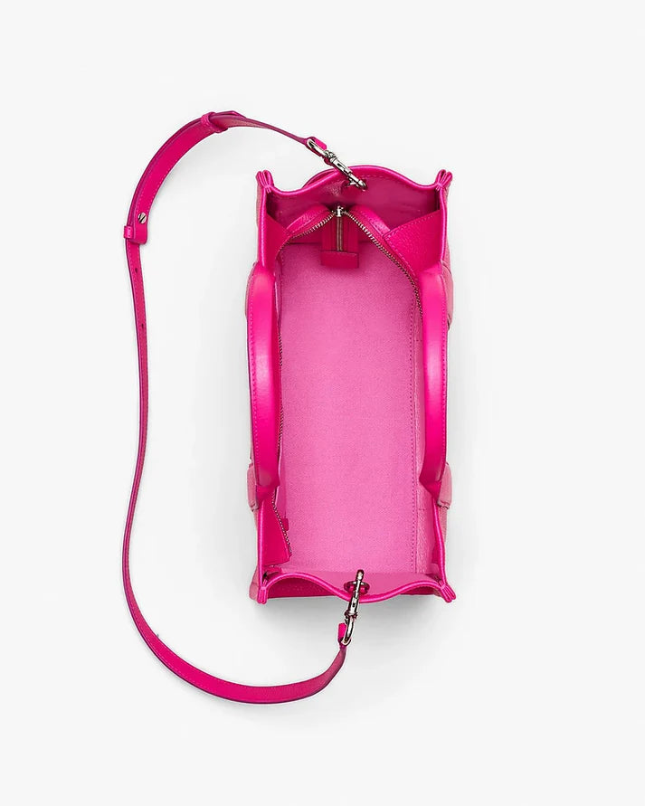 The Leather Medium Tote Bag, Lipstick Pink MarcJacobsOutlet