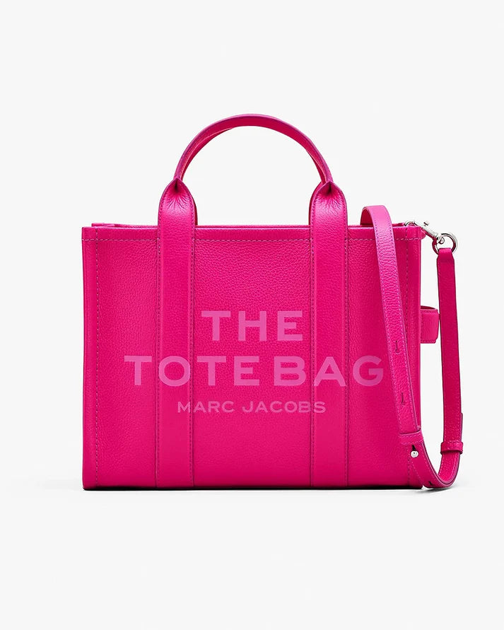 The Leather Medium Tote Bag, Lipstick Pink MarcJacobsOutlet