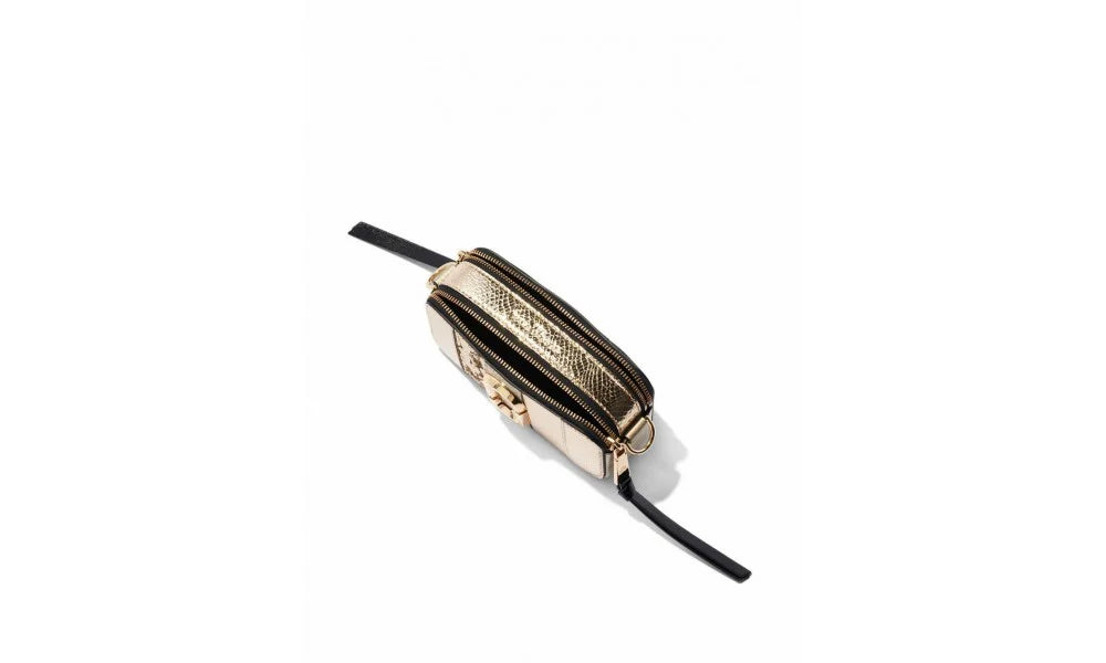 СУМКА MARC JACOBS THE SNAPSHOT METALLIC STRIPED – LIGHT GOLD MarcJacobsOutlet